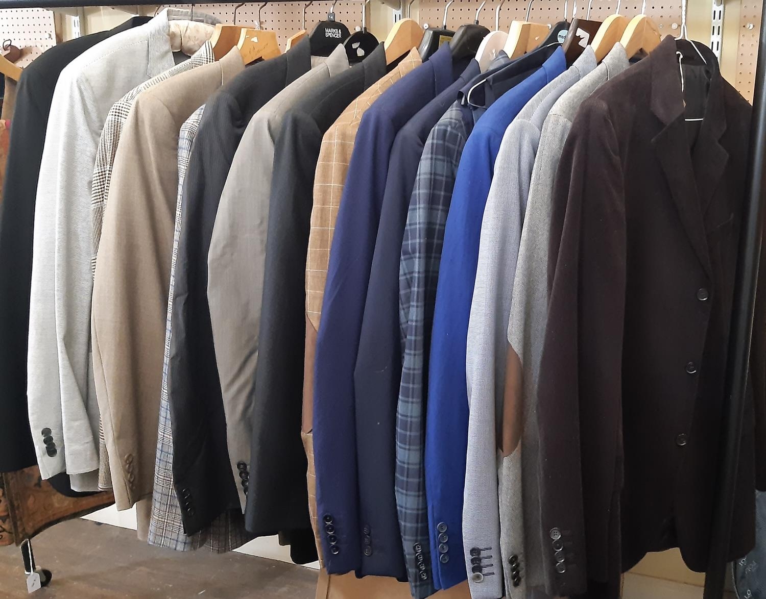 A collection of 16 good quality men's jackets and 2 waistcoats by various brands/ designers