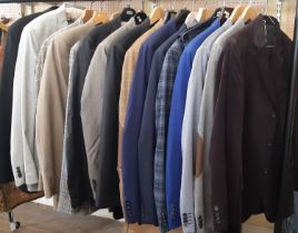 A collection of 16 good quality men's jackets and 2 waistcoats by various brands/ designers