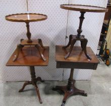 Four occasional tables, two Regency style in yew wood, two mahogany