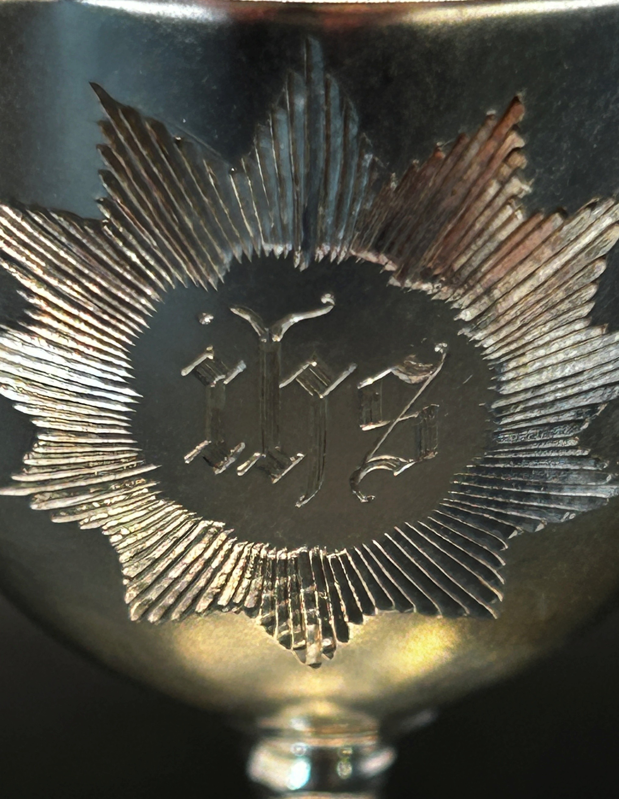 A military chaplains silver travelling communion set of a small tray and chalice, Chester 1912, - Bild 8 aus 9