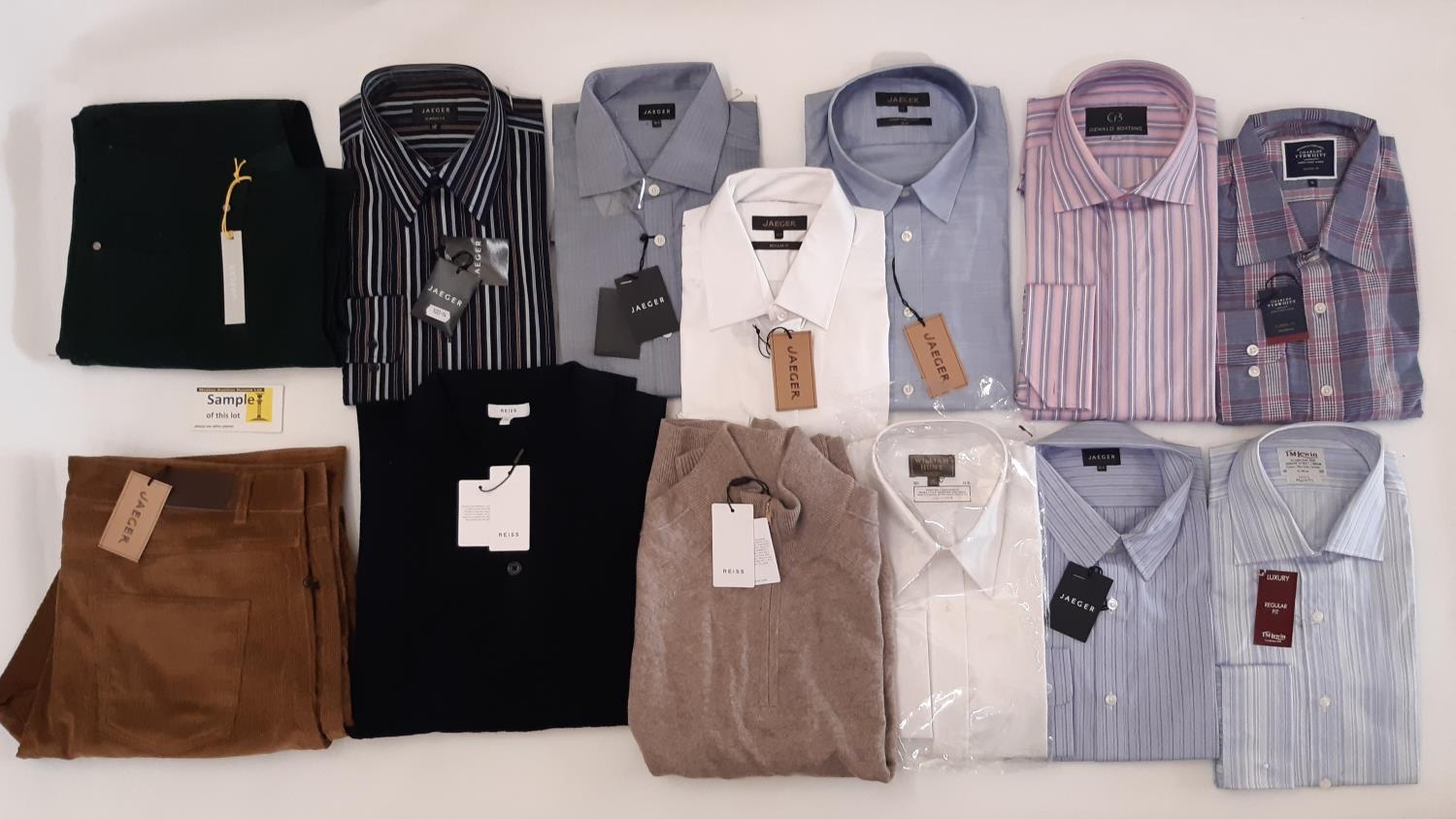 Good quality men's clothing like with tags comprising 9 shirts (most collar sizes 16-17) by
