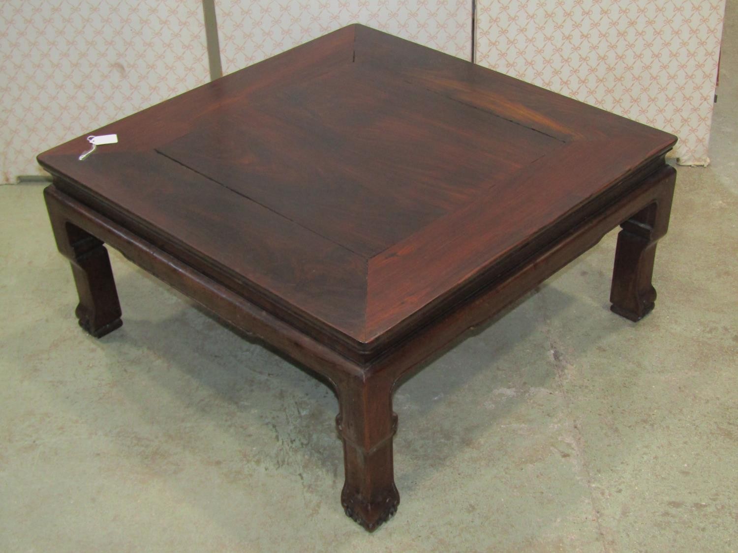 A Chinese hard wood low occasional table, 74cm square, 35cm high - Image 2 of 2