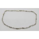 9ct white gold fancy twist link chain necklace, with later 18ct white gold lobster clasp, 41.5cm L