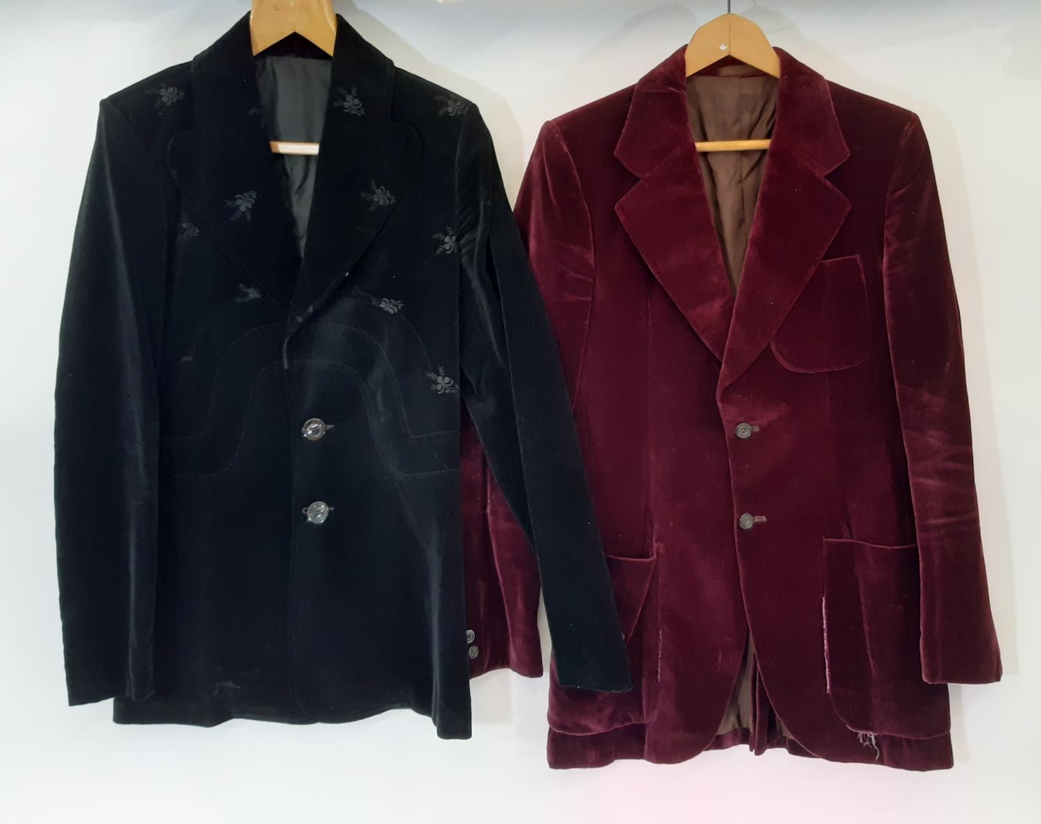 Mixed lot of men's vintage clothing including a black velvet smoking jacket designed by Malcolm Hall - Image 2 of 5