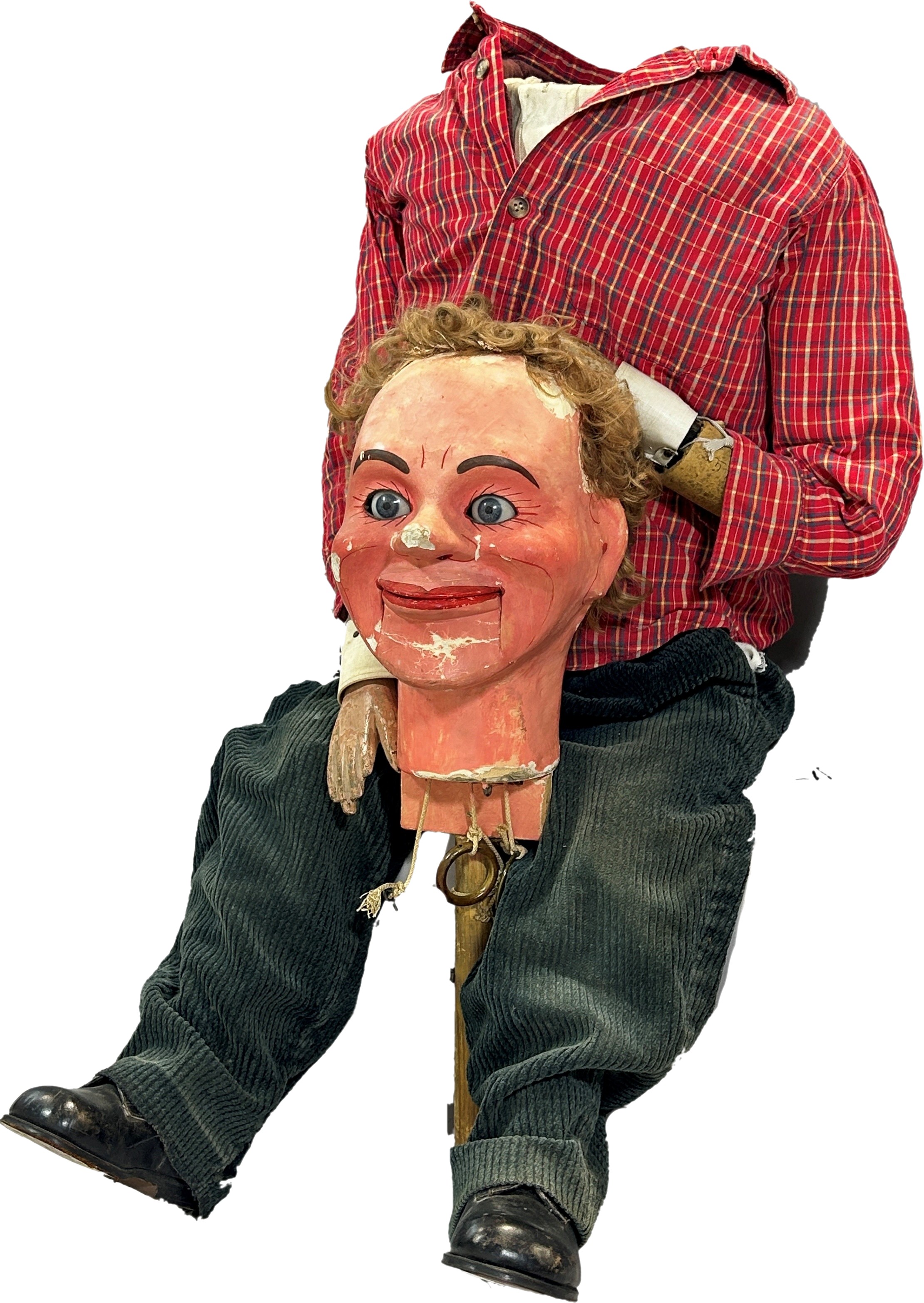 A Ventriloquist Dummy, with working mouth and eyes, 90cm tall approximately. - Image 4 of 4