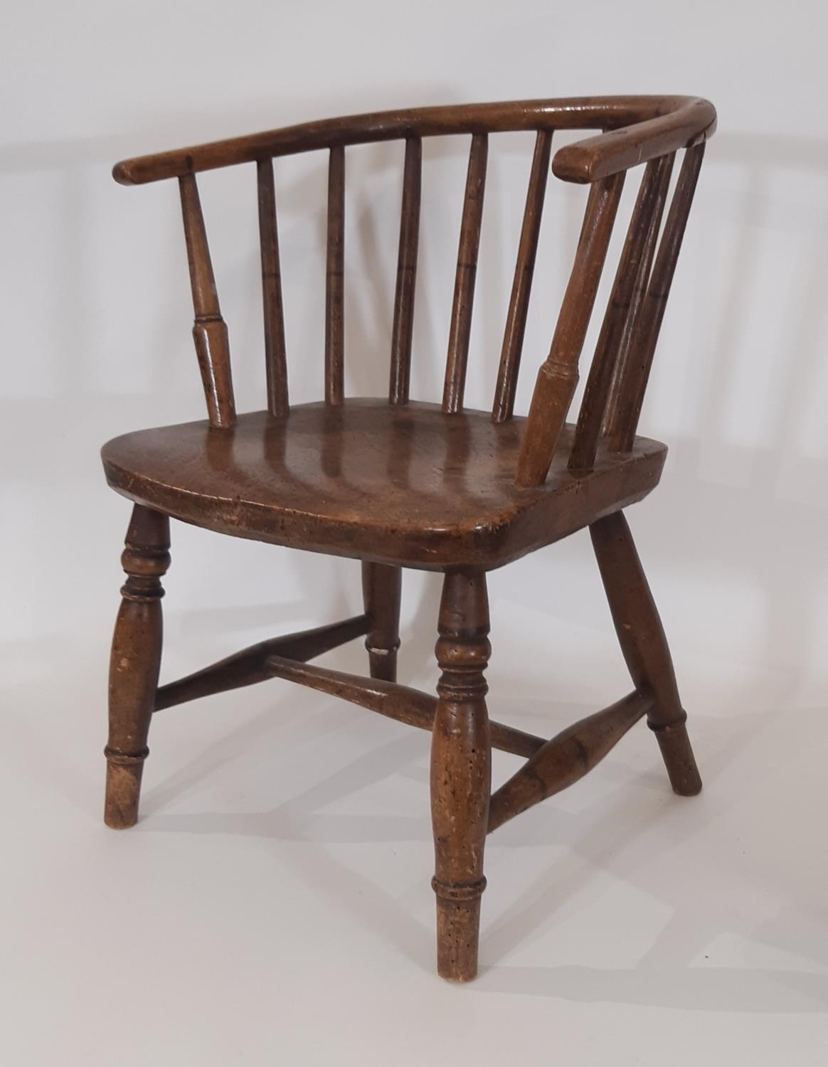 An early 19th century child's chair made by Ingrams of London height 45cm together with a vintage - Image 3 of 3