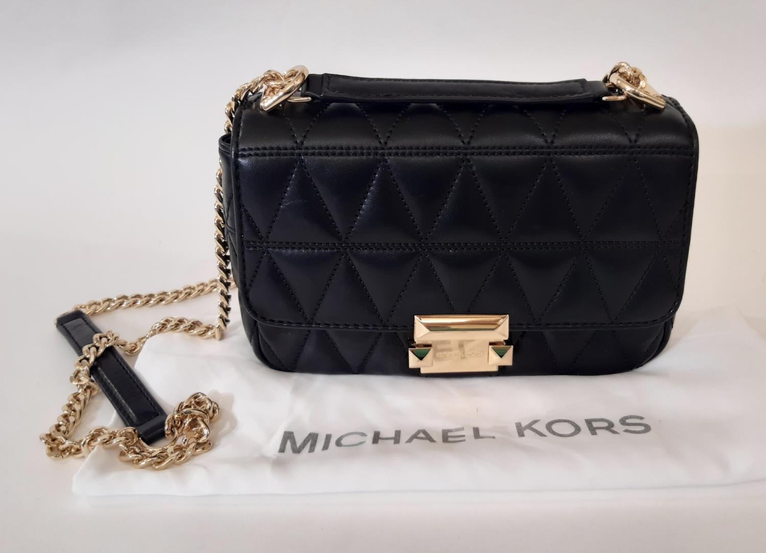 3 designer ladies hand bags comprising a small crossbody bag by Michael Kors in quilted black - Image 3 of 8