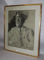Jacob Kramer (Ukrainian/British, 1892-1962) - 'C. J. Cutcliffe Hyne' (1930), half-length portrait,
