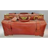 A Vintage Swain Adeney brown leather Gladstone bag, with decent stitching and fastenings