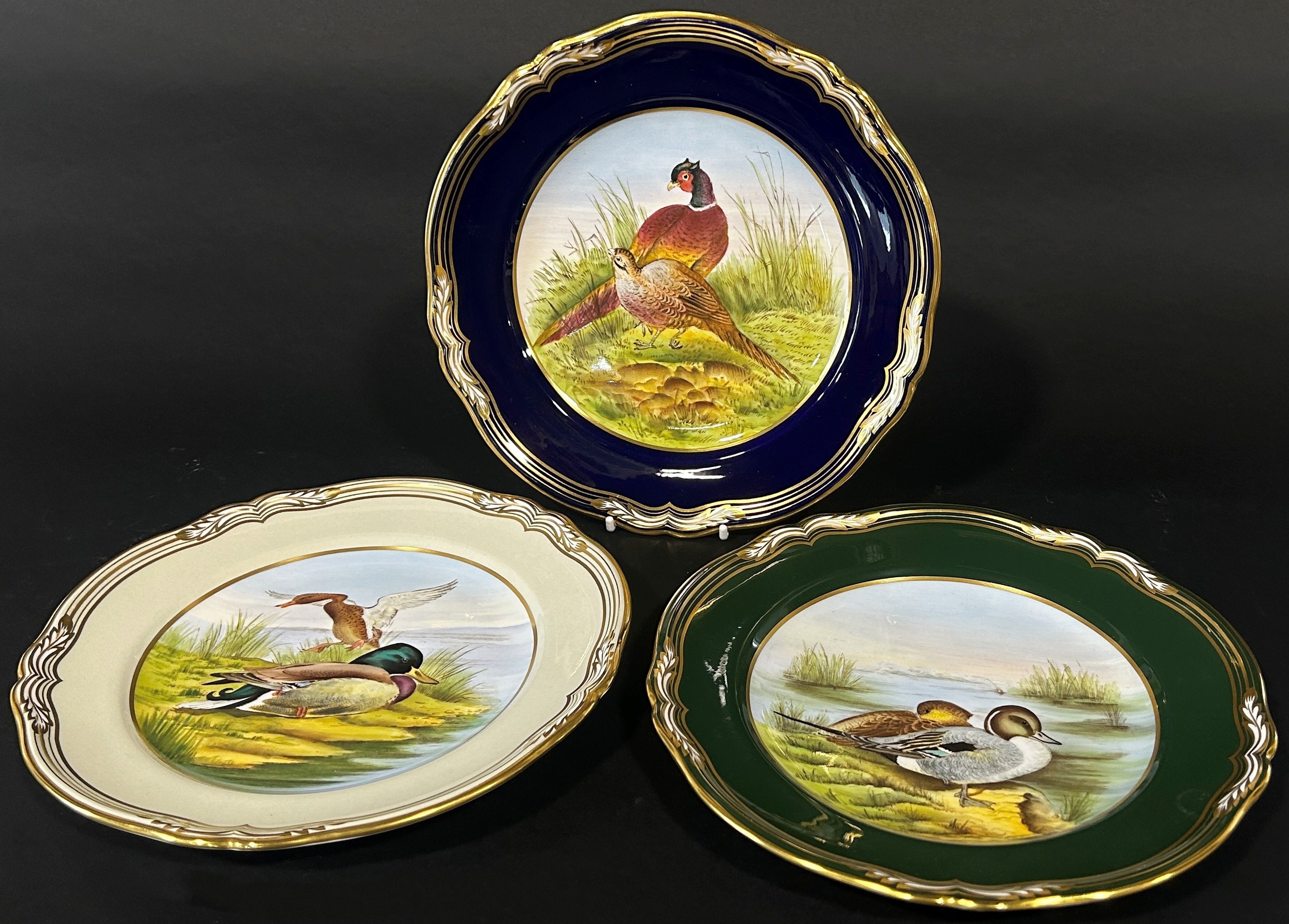 A set of six Spode British bird series plates by Harold Holdway together with three Spode game