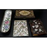 Two Victorian card cases, one in mother of pearl the other in tortoiseshell and mother of pearl (AF)