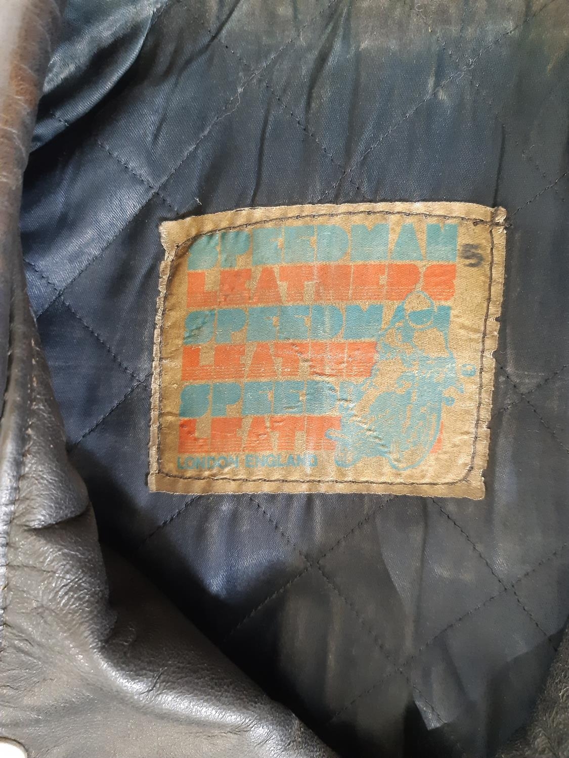 Vintage black leather bikers jacket by Speedman bearing arm badge for Motorhead 'Iron Fist' Tour - Image 2 of 3