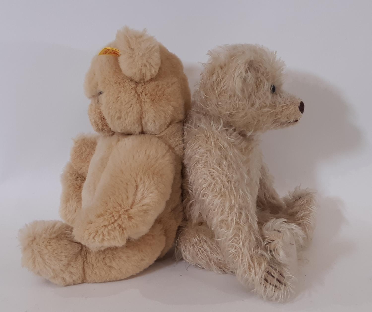 Three Steiff toys all with yellow tag and pin in ear comprising Classic Mohair Teddy 005350 26cm, - Image 2 of 3