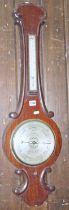 A 19th century rosewood wheel barometer, C. W. Gatwood of Hitchen