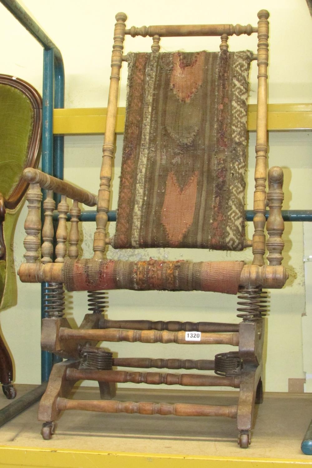 An American rocking chair of usual form