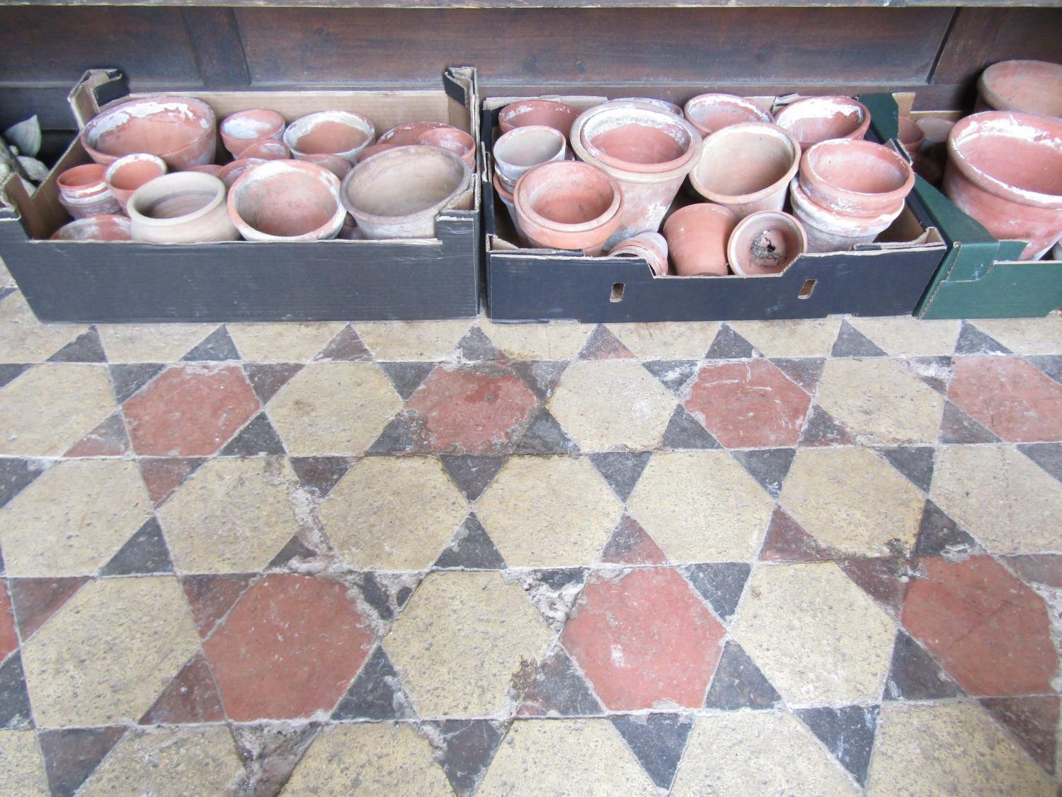 A large quantity of terracotta flower pots, (approx 60 plus) all sound 23cm and smaller, together - Image 2 of 3