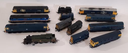 A collection of thirteen 00 gauge unboxed locomotives including 50038 'Formidable' by Lima (