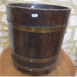 A Lister oak and brass banded floor standing tub