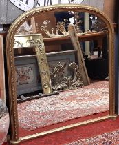A Victorian style arched overmantle mirror, with repeating detail, 115cm high x 115cm wide