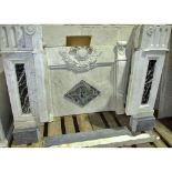 A 19th century white and veined marble console table with acanthus and other detail, with shaped