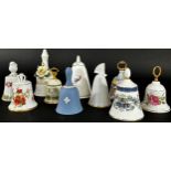 A collection of ten bells, various factories including Wedgwood, Doulton, Danbury Mint, etc