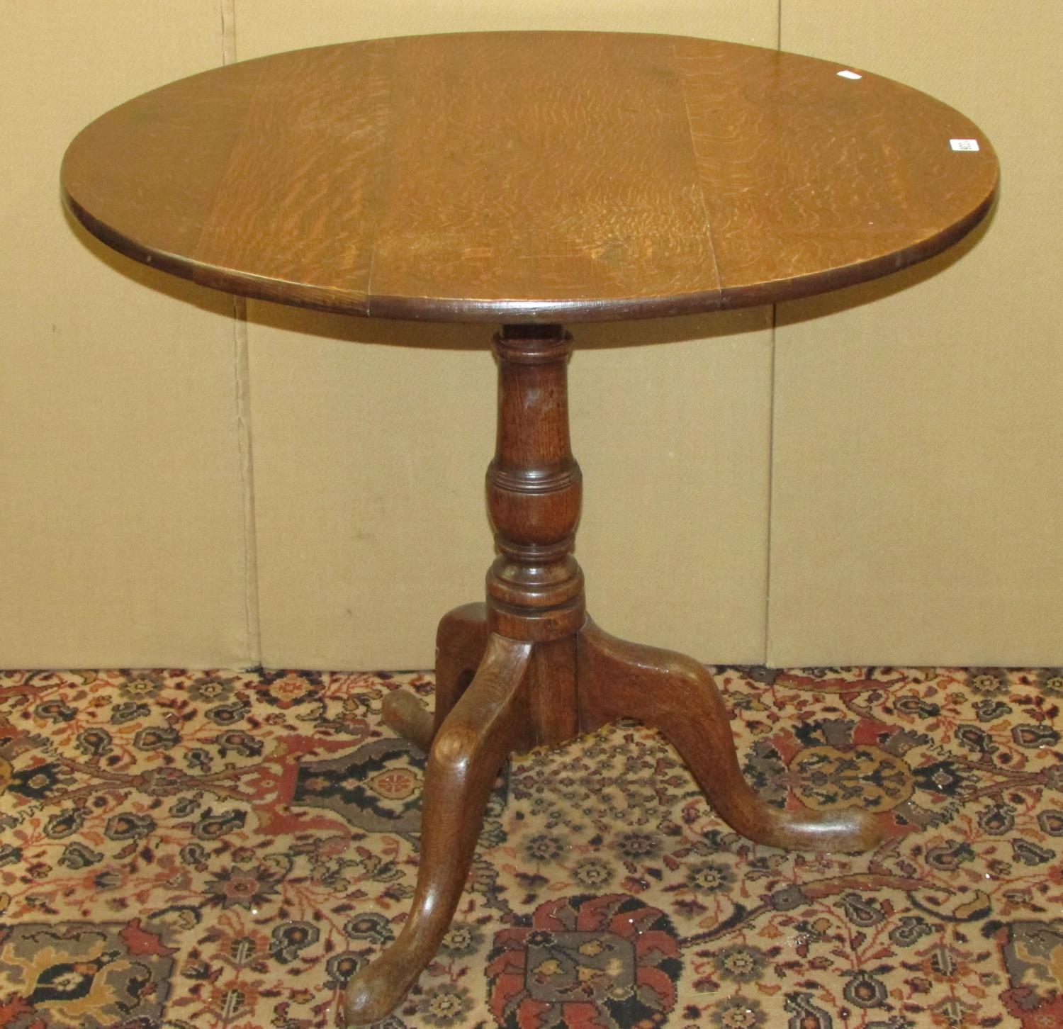 A Georgian oak tripod table, 80cm diameter top - Bild 3 aus 3