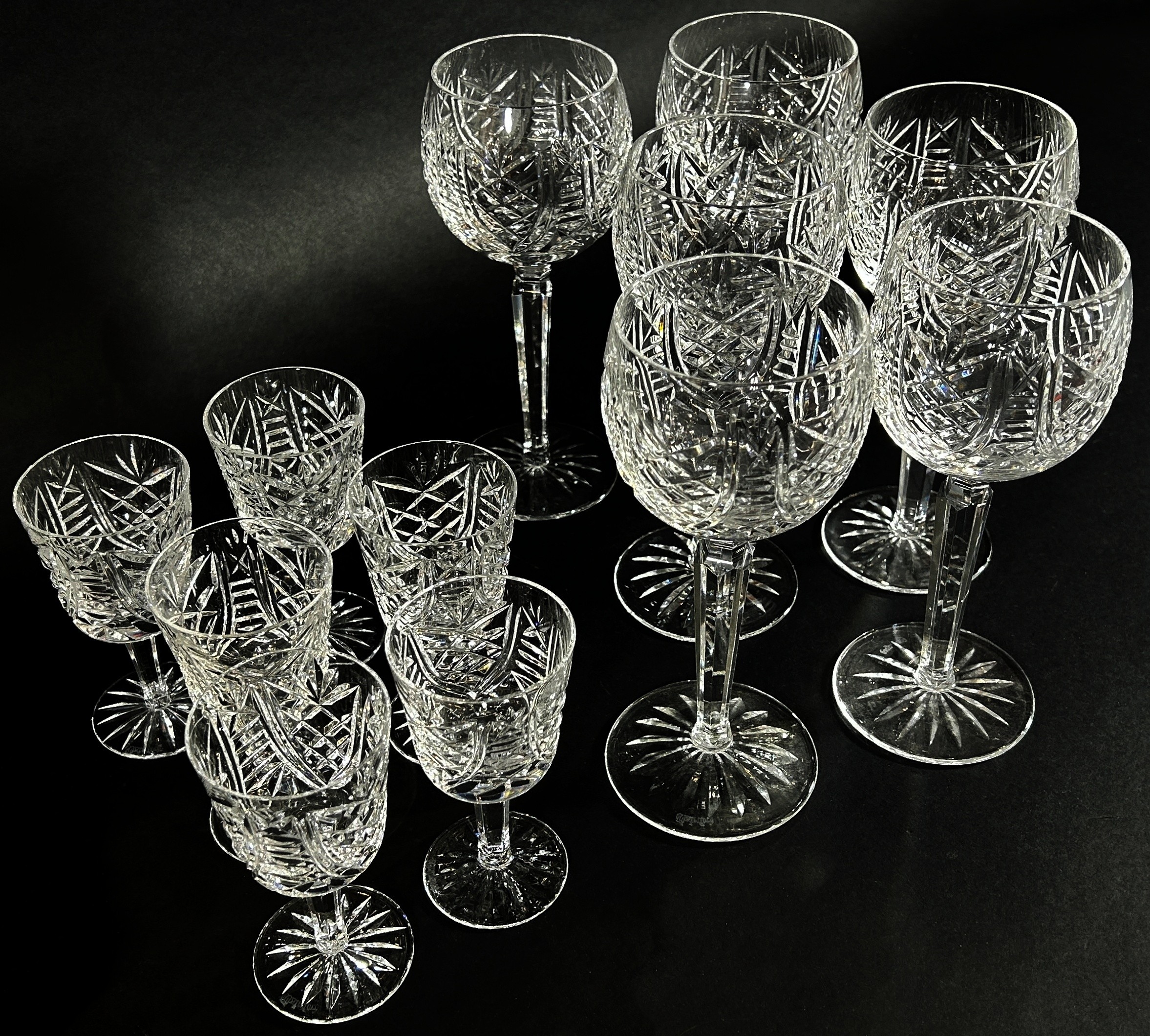 Waterford Crystal Glass Ware, to include, seven red wine glasses, seven champagne flutes, six