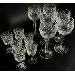 Waterford Crystal Glass Ware, to include, seven red wine glasses, seven champagne flutes, six