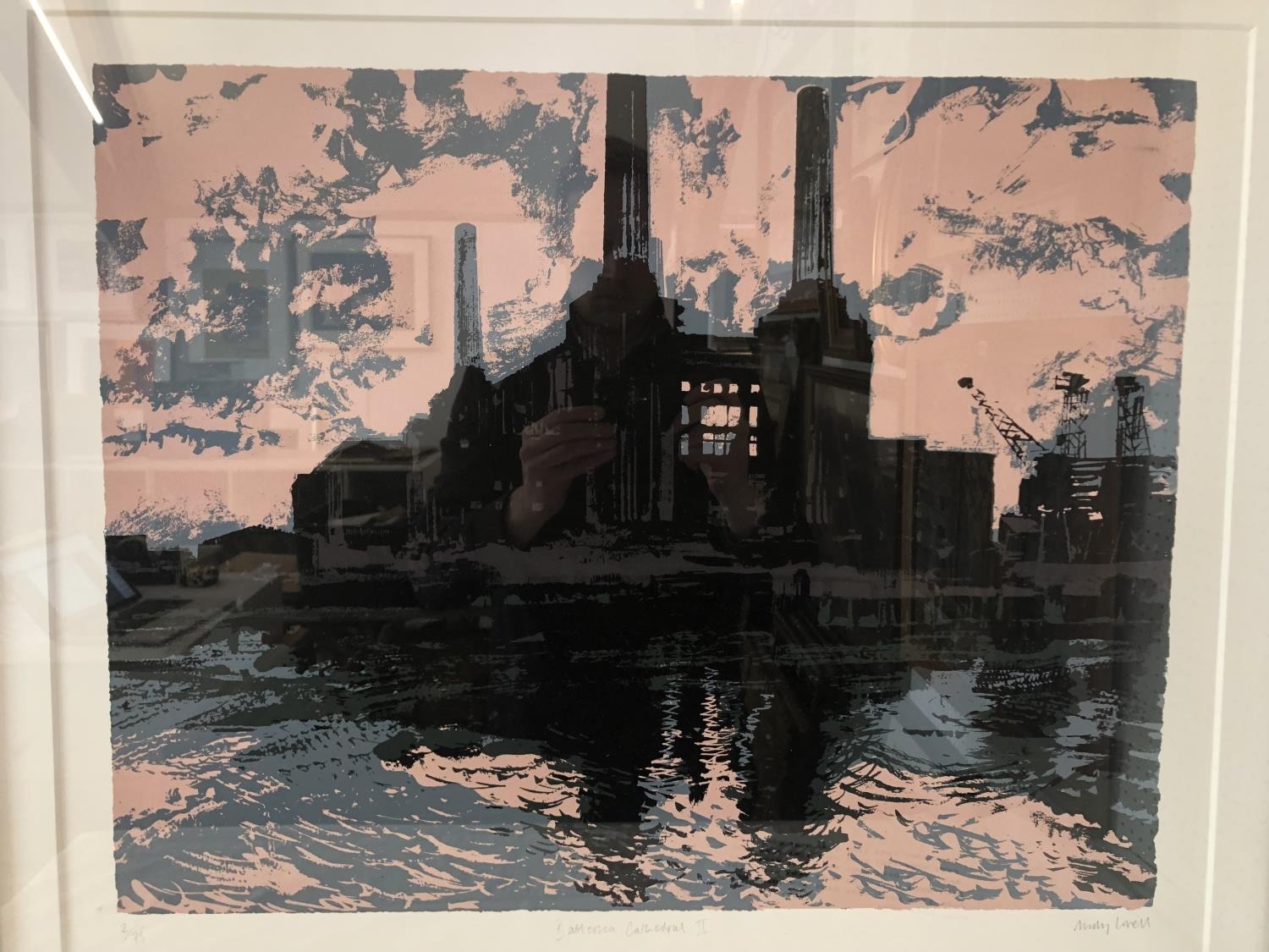 Andy Lovell (b.1964) - 'Battersea Cathedral II', limited edition silkscreen in colours, signed, - Image 2 of 6