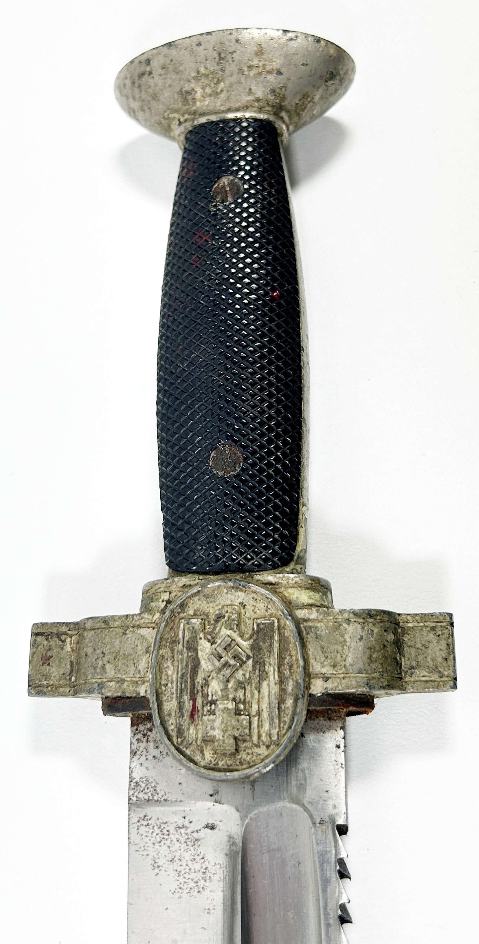 A German WWII DRK Red Cross Subordinate Hewer, the blade with saw back and chisel point, marked - Image 3 of 6