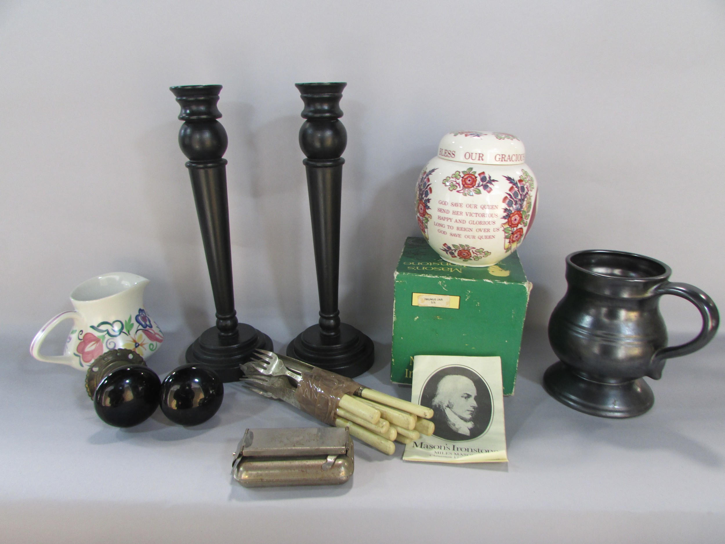 Two vintage battered leather suitcases, containing a miscellaneous collection of items including two - Image 4 of 9