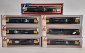 Seven 00 gauge Class 50 and Class 47 BR diesel locomotives by Lima including 50020, 50043 and