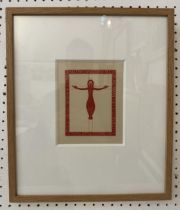 Eric Gill (British, 1882-1940) - 'Crucifix' (1919), woodblock engraving, mounting dimensions: 13 x
