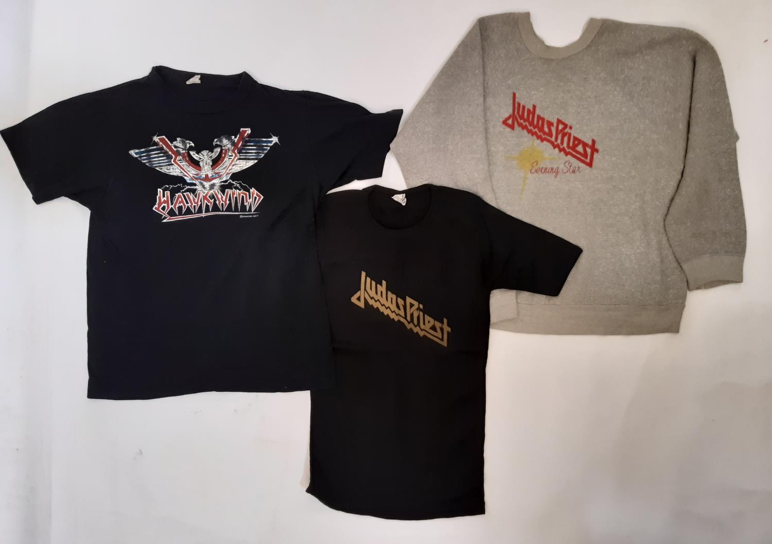 10 vintage T shirts / sweatshirts featuring the bands Motor Head, Hawkwind and Judas Priest - Image 6 of 6