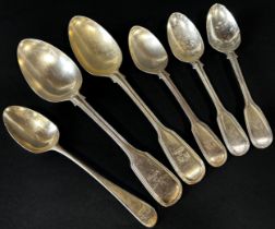 A mixed selection of Georgian and William IV and Victorian silver flatware, makers including Mary