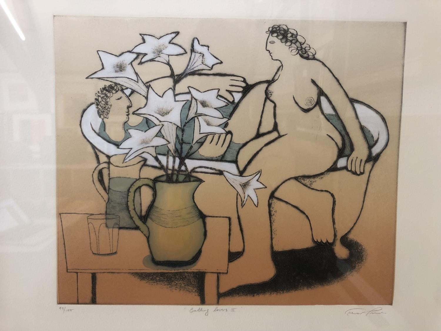 Trevor Price (b.1966) - 'Bathing Lovers II', limited edition etching and aquatint in colours, - Image 2 of 8