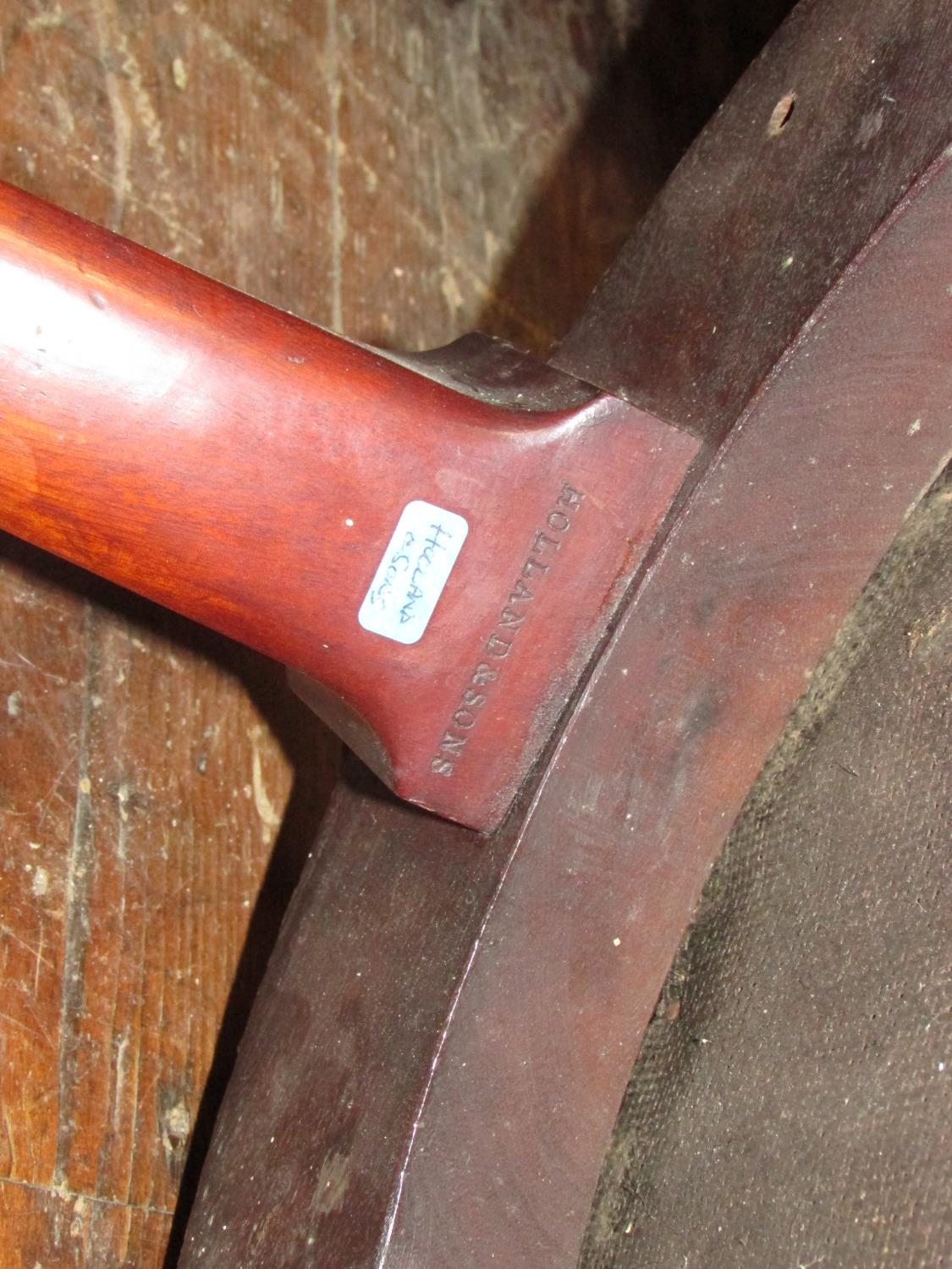 A 19th century library chair by Holland & Sons (stamped twice to legs) with revolving seat with - Image 5 of 6