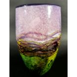A Johnathan Harris glass vase from the “Horizon” collection signed by the artist and dated