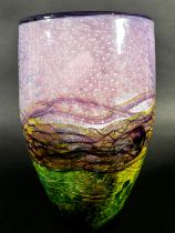 A Johnathan Harris glass vase from the “Horizon” collection signed by the artist and dated