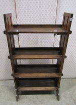 An Arts and Crafts book shelf with pegged frame
