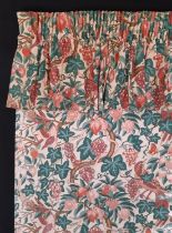 4 single (or 2 pairs) of matching curtains in 'Melrose' fabric by Liberty, all lined with pencil