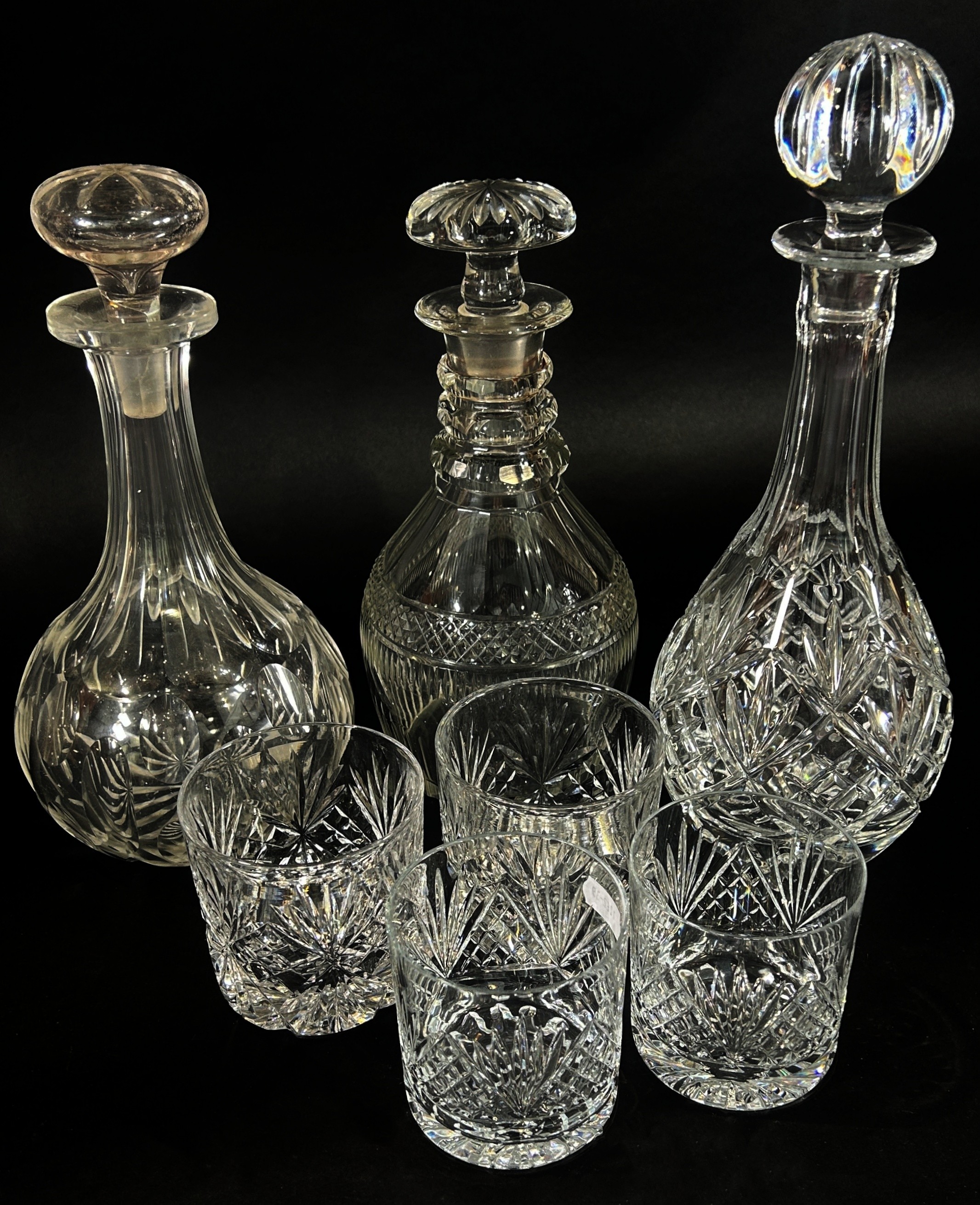 A decorative campana shaped glass vase with engraved fern decoration 29.5cm high x 29.5cm diameter