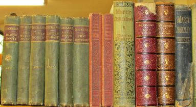 An attractively bound collection of Charles Dickens novels to include late 19th & early 20th century