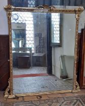 A 19th century gilt framed overmantle mirror of classical form, 140cm high x 115cm wide