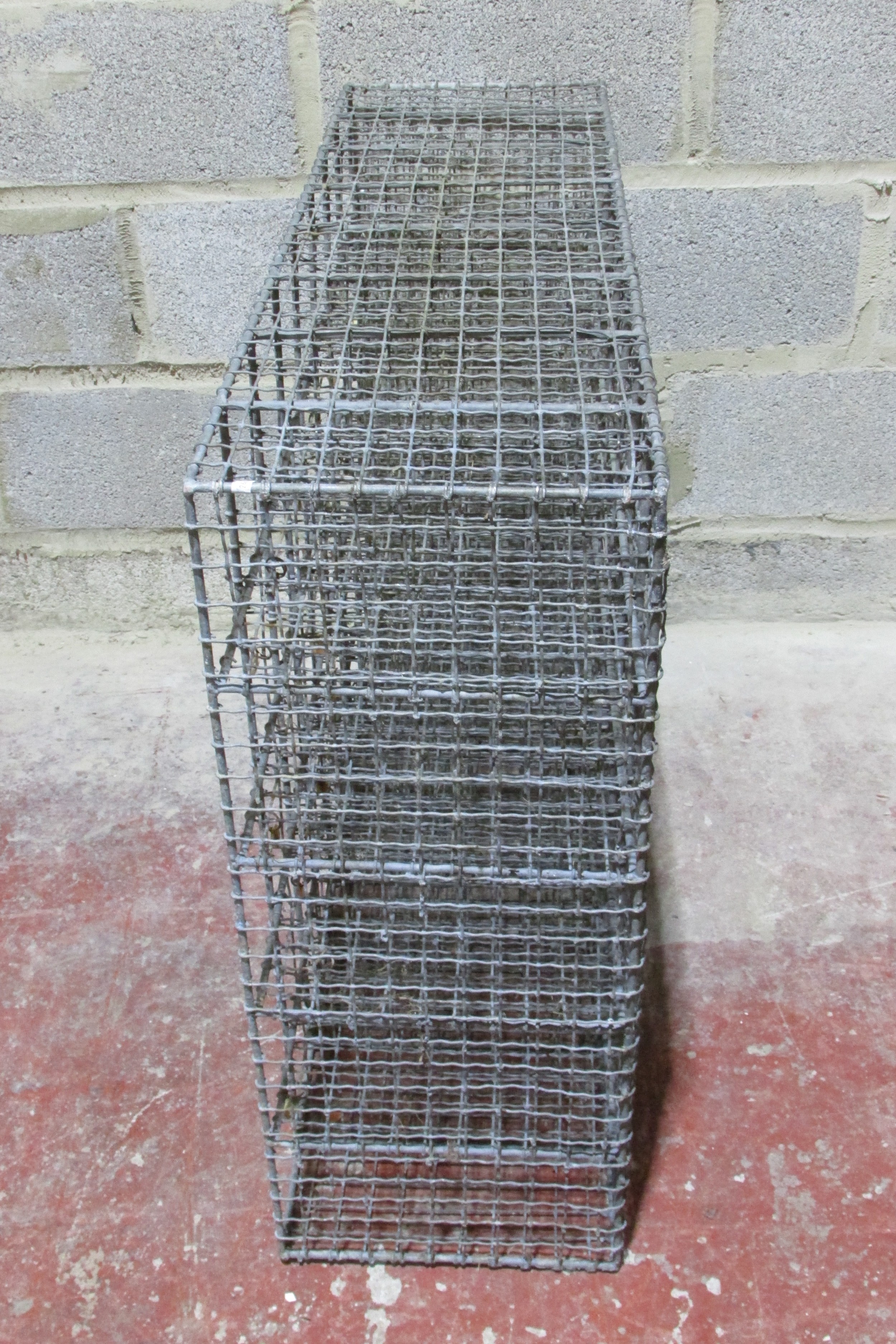 A pair of heavy gauge vintage galvanised wirework shoe racks, each to hold 20 pairs, 77cm high x - Image 2 of 5