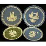 An extensive collection of mainly blue Wedgewood jasperware to include commemorative plates /