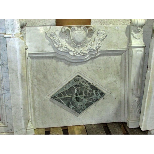 A 19th century white and veined marble console table with acanthus and other detail, with shaped - Image 4 of 4