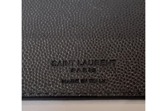 Single compartment wallet by Saint Laurent in black 'Grain de Poudre' matt leather 11x9.5cm, - Image 5 of 5