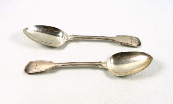 Pair of William IV silver Fiddle and Thread Pattern tablespoons, by C B, London, 1836, L.23.3cm,