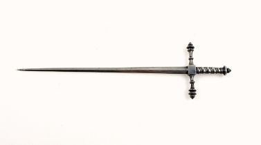 Novelty Victorian silver letter opener of sword form, by F H, London, 1859, L.19cm, 28grs